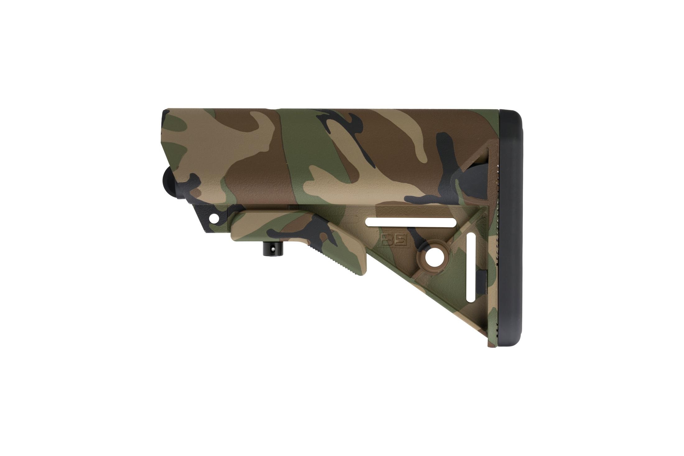 B5 Systems SOPMOD Enhanced Stock, Woodland Camo - SOP-1188